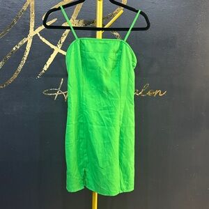 Vibrant Green Spaghetti Strap Dress
